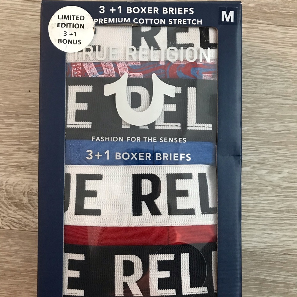 True Religion men’s premium Boxer Briefs 4 pack M